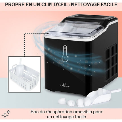 Machine à glaçons KLARSTEIN Chillout 12kg/24h réservoir 1,5L noir