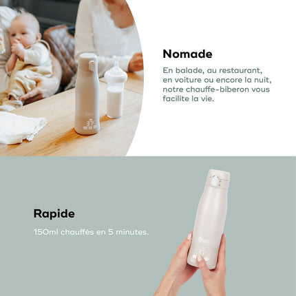 Chauffe biberon BABYMOOV Nomade Moov & Feed - Mineral Beige