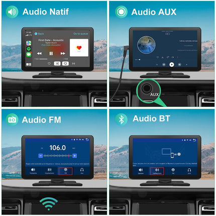 Autoradio connecté JUNSUN 9" 64GB 4K caméra de recul CarPlay