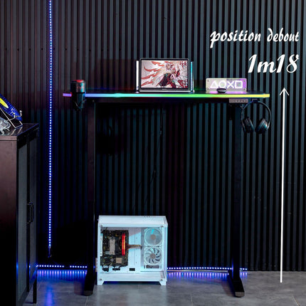 Bureau gamer AMSTRAD AMS-DESK120T-LED-VORTEX