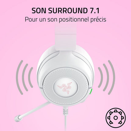 Casque gamer RAZER KRAKEN KITTY V3 X BLANC