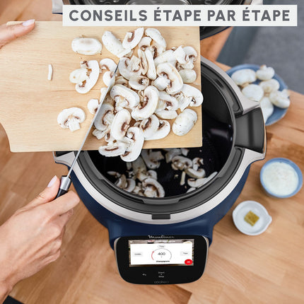 Cookeo MOULINEX CE943410 bleu touch wifi pro balance integrée 6 L, 13 modes de cuisson, 250 recettes