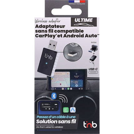 Adaptateur antenne autoradio TNB sans fil CarPlay & Android auto Noir
