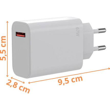 Chargeur secteur PHONILLICO Xiaomi Redmi Note 15 PRO - 67W