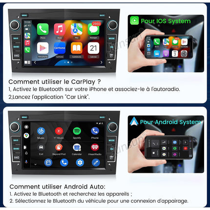 Autoradio connecté JUNSUN pour 7" Opel Astra H Corsa C/D Carplay