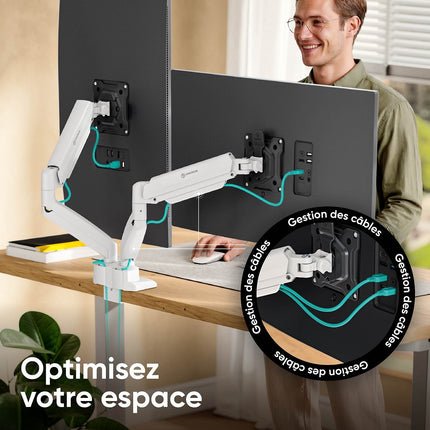 Support écran PC ONKRON Double Écran 13"–32", 10 kg max, G160-BW