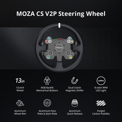 Volant MOZA RACING CS V2P Dual Clutch Steering Wheel