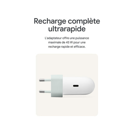 Chargeur GOOGLE USB-C 45W Blanc
