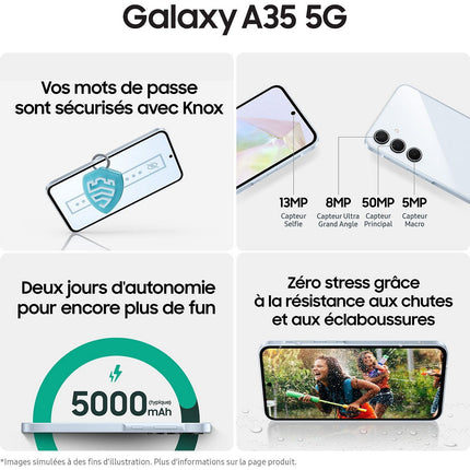Smartphone SAMSUNG Galaxy A35 5G Bleu Nuit 128Go Reconditionné