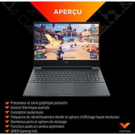 PC Gamer HP Victus 15,6" FHD 144Hz AMD Ryzen AI 5 340 Nvidia GeForce RTX 5060 16 Go RAM DDR5 SSD 512 Go Copilot+