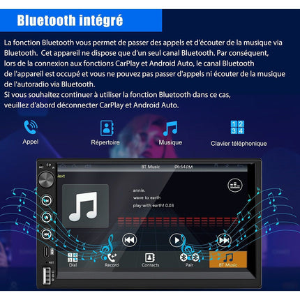 Autoradio connecté JUNSUN 7" GPS KAM Avec écran Carplay