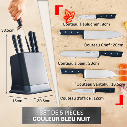 Set de couteaux TEFAL EverSharp Pro 5 pcs aiguiseur integré
