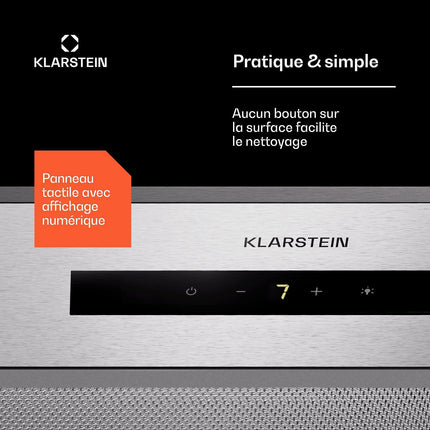 Hotte encastrable KLARSTEIN Paolo 52 cm encastrée 439 m³/h A++ inox