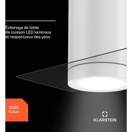 Hotte décorative îlot KLARSTEIN Beretta Premium 90cm 544 m³/h WIFI Blanc