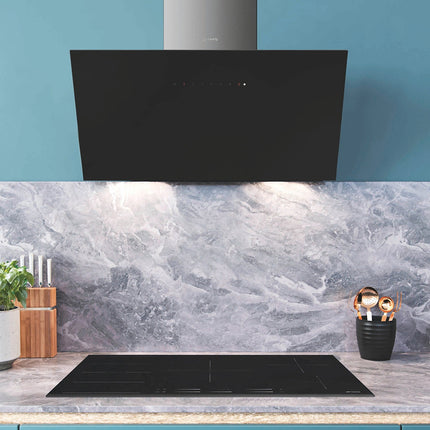 Hotte décorative murale inclinée SMEG KICV90BL2
