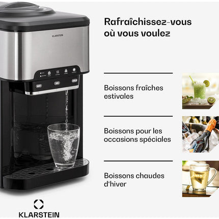 Machine à glaçons KLARSTEIN Aqueous 3en1 20kg/24h 2,5 litres inox