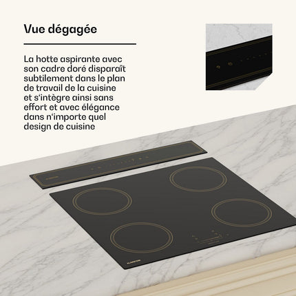 Hotte escamotable KLARSTEIN Victoria Downdraft 60 cm 713,8 m³/h Noir