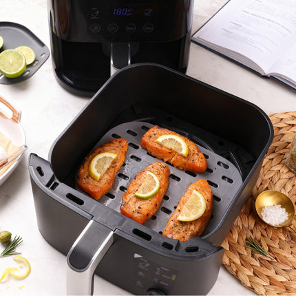 TAPIS ESSENTIELB Lot de 2 Silicone Perforés - Réutilisable pour Cuisson Croustillante, AirFryer Double Bac