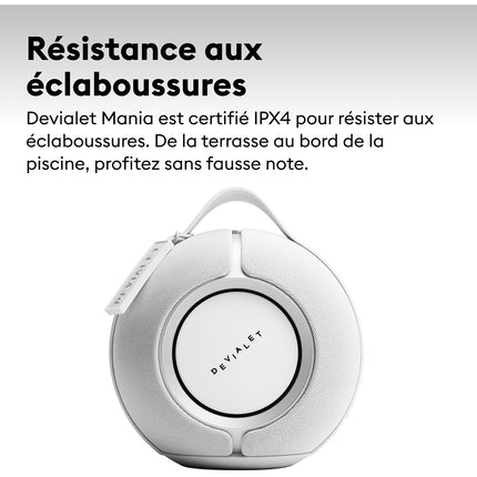 Enceinte portable DEVIALET Mania White Mist + Étui de transport inclus