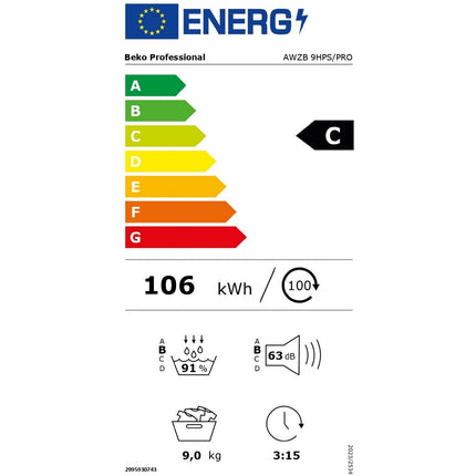 Sèche linge professionnel BEKO AWZB 9HPS/PRO