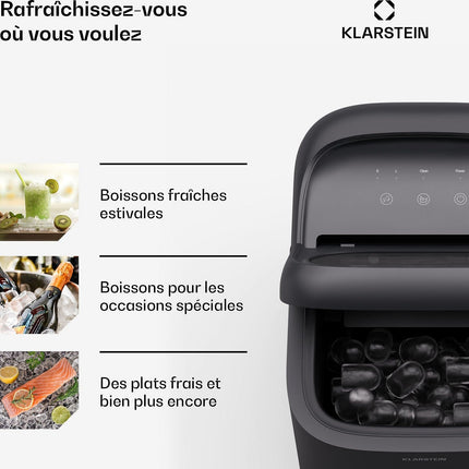 Machine à glaçons KLARSTEIN SparkIce 1.5L 15kg/24h AutoClean
