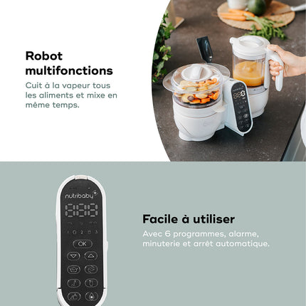 Mixeur Cuiseur Bébé BABYMOOV Nutribaby + Opal Green