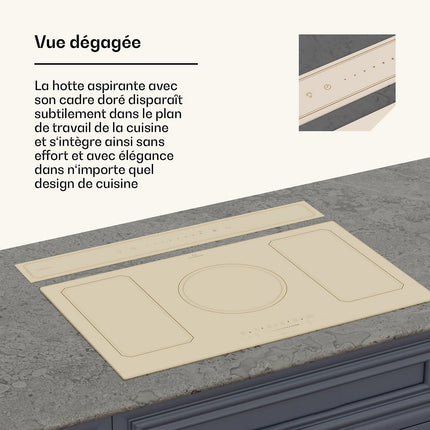 Hotte escamotable KLARSTEIN Victoria Downdraft 90cm 713,8 m³/h Beige