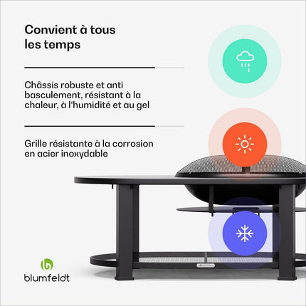 Brasero BLUMFELDT Merano Circolo 122cm 3en1 grill table