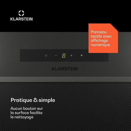Hotte encastrable KLARSTEIN Paolo 52cm 439 m³/h LED Tactile A++ Noir