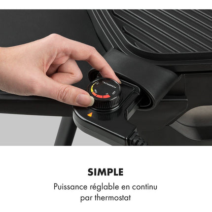 Barbecue électrique KLARSTEIN Gatsby 2000W - 20x32cm- Noir