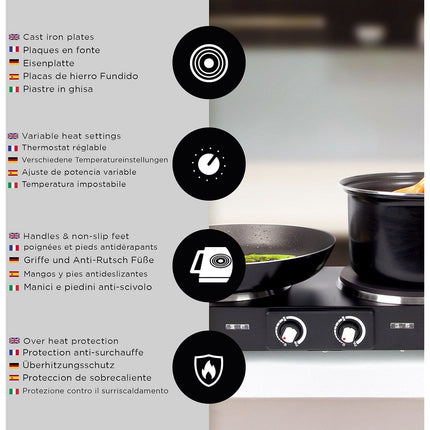 Réchaud électrique DURONIC HP2 BK