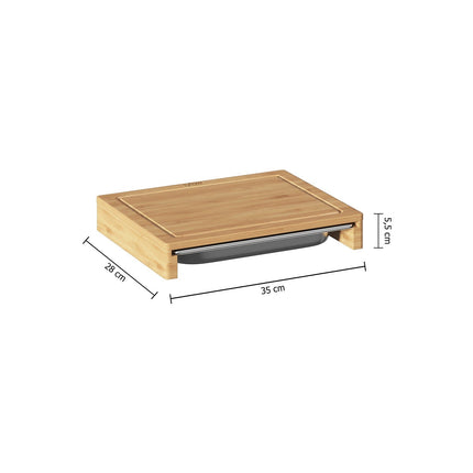 Planche à découper 5FIVE à découper 35x28 cm bambou avec bac réc