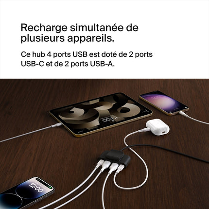 Hub BELKIN 4 en 1 USB-C noir