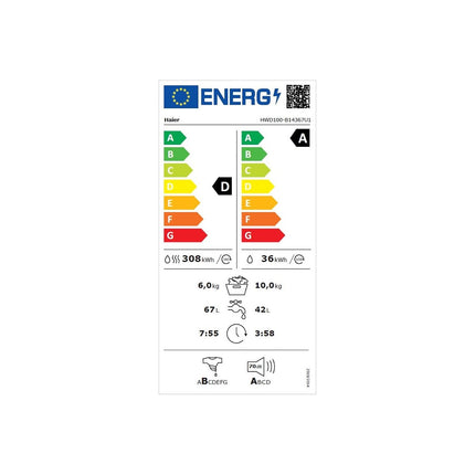Lave linge séchant hublot HAIER HWD100-B14367UFR X-séries 7
