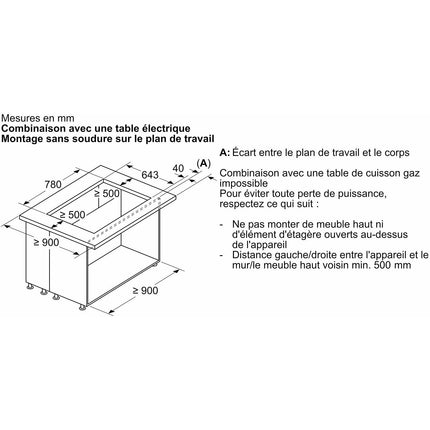 Hotte plan de travail BOSCH DDW88MM66, Série 8, Technologie Guided Air