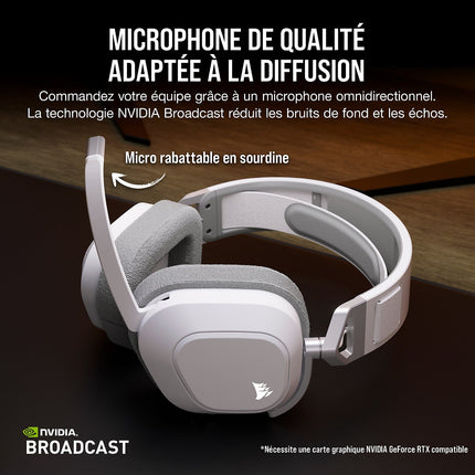 Casque gamer CORSAIR HS80 MAX Wireless blanc
