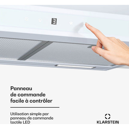 Hotte casquette KLARSTEIN Purista Force Compacte 384,8m³/h C blanc