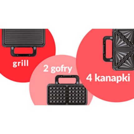 Croque, gaufre, gril MPM Appareil à Sandwich maker 3 en 1