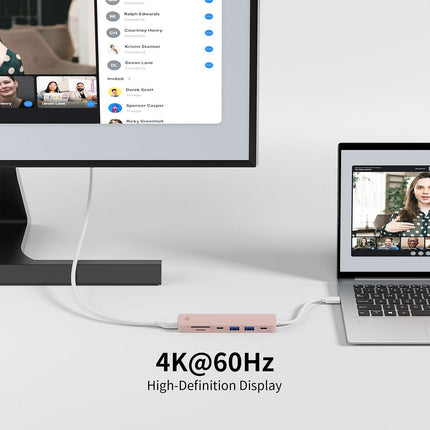 Hub USB C ESSENTIELB 4 en 1 USB-C Rose - Vr