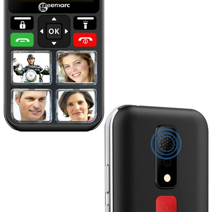 Téléphone sans fil GEEMARC Larges touches - Bouton SOS - Noir