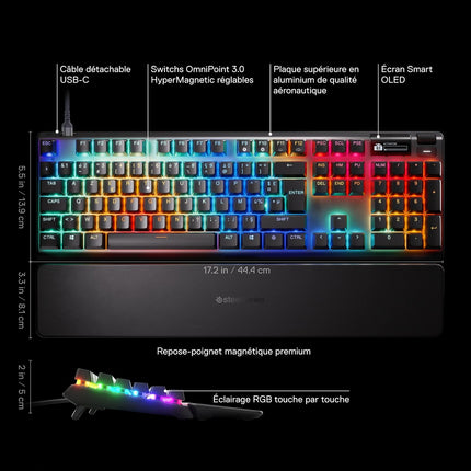 Clavier gamer STEELSERIES APEX PRO GEN 3 - FR