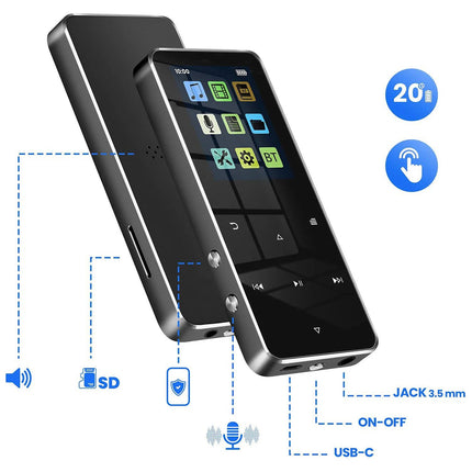 Lecteur MP3 AVIZAR Tactile Musique et Vidéo avec Bluetooth