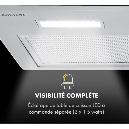 Hotte encastrable KLARSTEIN Simplica encastrable 70cm 400m³/h inox