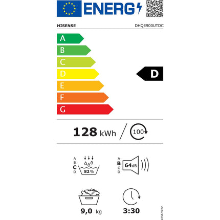 Sèche linge pompe à chaleur HISENSE DHQE900UTDC