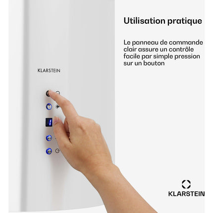 Hotte décorative îlot KLARSTEIN Barett îlot Ø 35cm 558 m³/h LED blanc