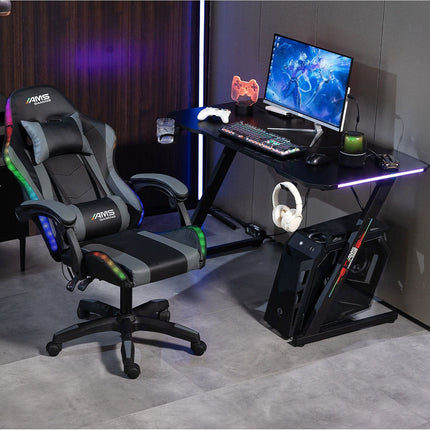 Bureau gamer AMS GAMING GAMERDESK-120Z-LED