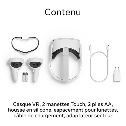 Casque de réalité virtuelle META Quest 2 128Go Reconditionné