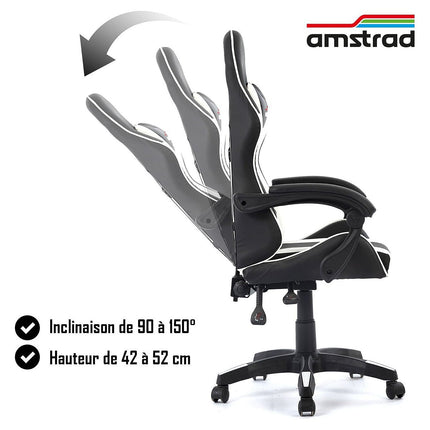 Chaise gaming AMSTRAD 800-WHITE