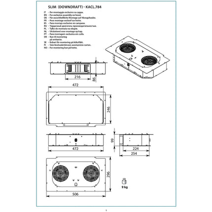 Moteur FALMEC Moteur extra-plat 600 m3/h-MOTDOWN4421