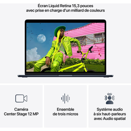 Ordinateur Apple MACBOOK Air 15" Puce M5 CPU 10 / GPU 10 coeurs Mémoire RAM 16Go Stockage 1To SSD